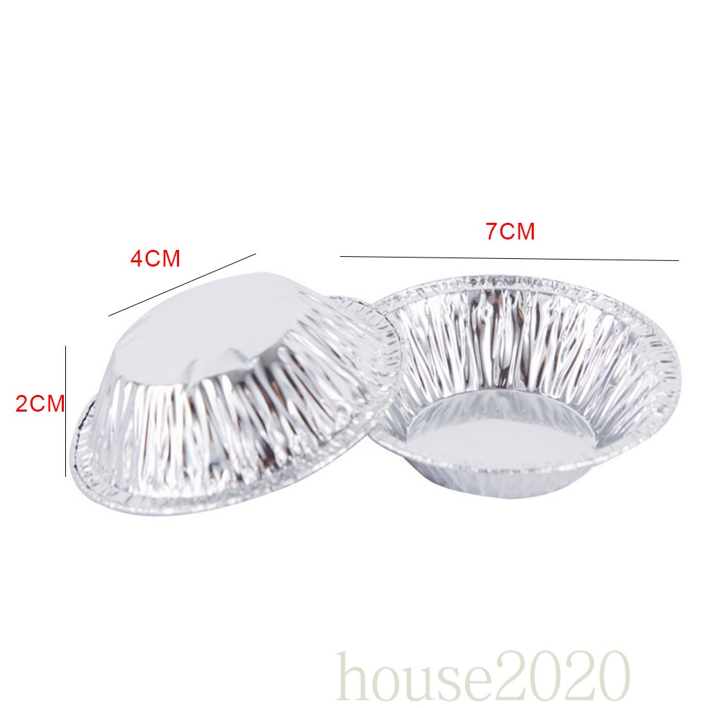 Set 100 Khuôn Lá Nhôm Tròn Làm Bánh Tart Trứng Dùng Một Lần 2020