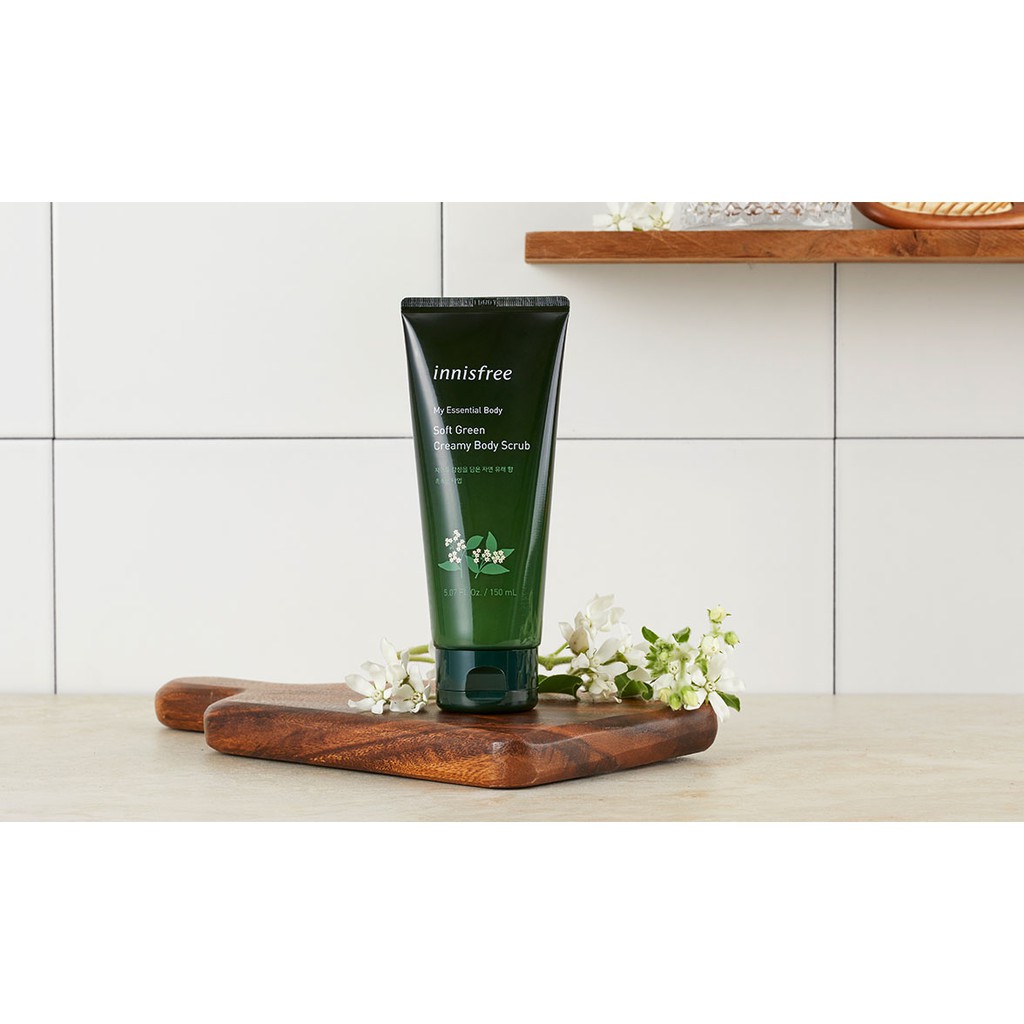 Tẩy tế bào da chết cơ thể hương cây cỏ innisfree My Essential Body Soft Green Creamy Body Scrub 150ml