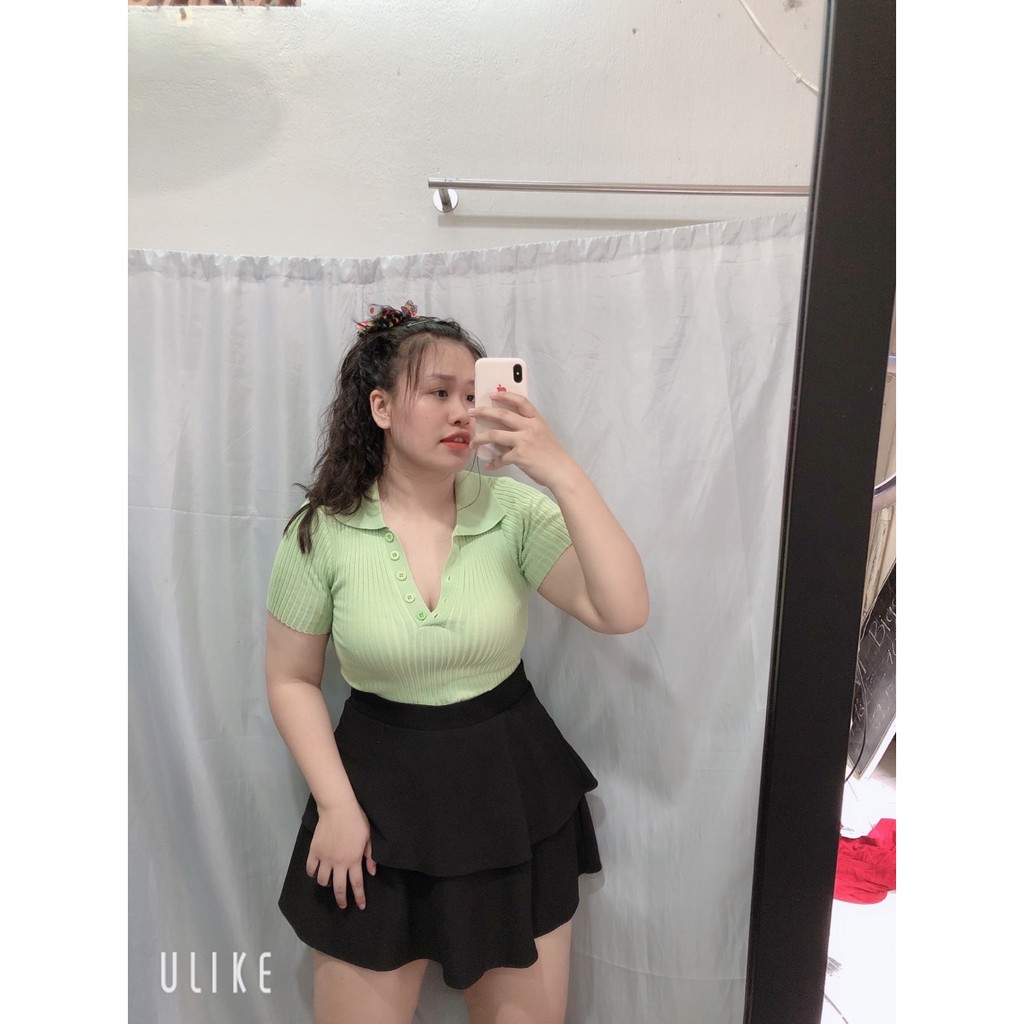 Áo len cổ bẻ nút [ TNT Shop Bigsize 60kg - 90kg ] Ảnh thật 100%