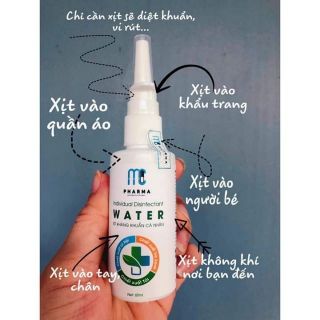 Xịt kháng khuẩn WATER 60ml