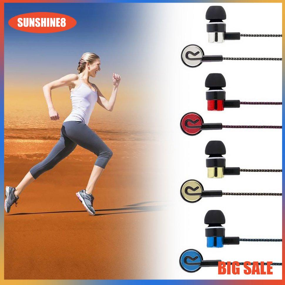 【SUN】Earphone Braided Wiring Super Bass In Ear Stereo Earphone Noise Isolating
