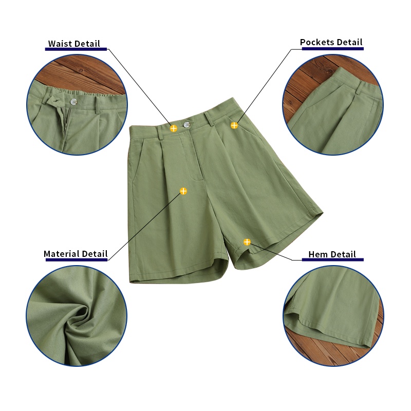 Quần short ZANZEA ống rộng lưng thun màu trơn thời trang đường phố cho nữ