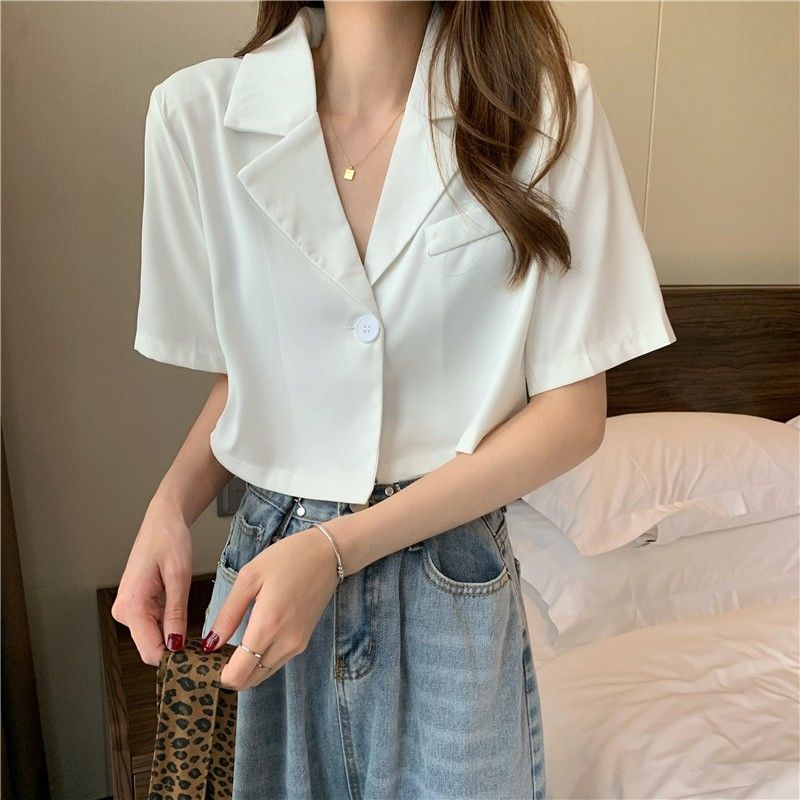 Áo Sơ Mi Tay Ngắn Cổ Chữ V Thiết Kế Mỏng Sang Trọng Mùa Hè Mới Dành Cho Nữ