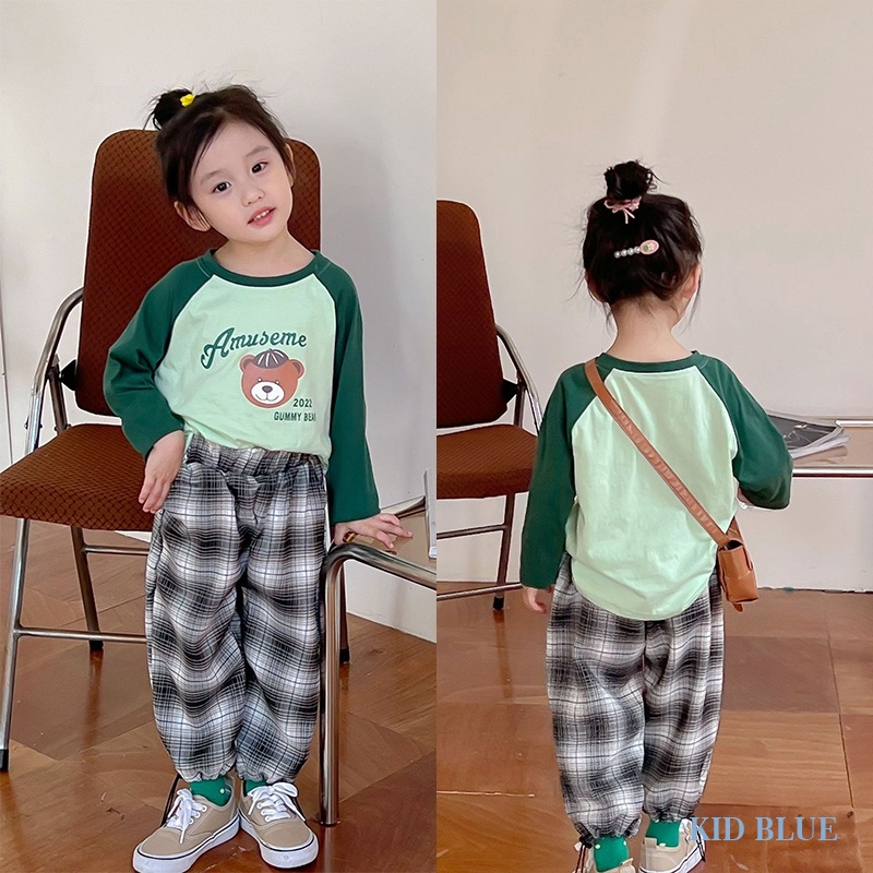 Áo Thun Tay Dài In Họa Tiết Hoạt Hình Phong Cách Hàn Quốc Thời Trang Mùa Thu Cho Bé Gái