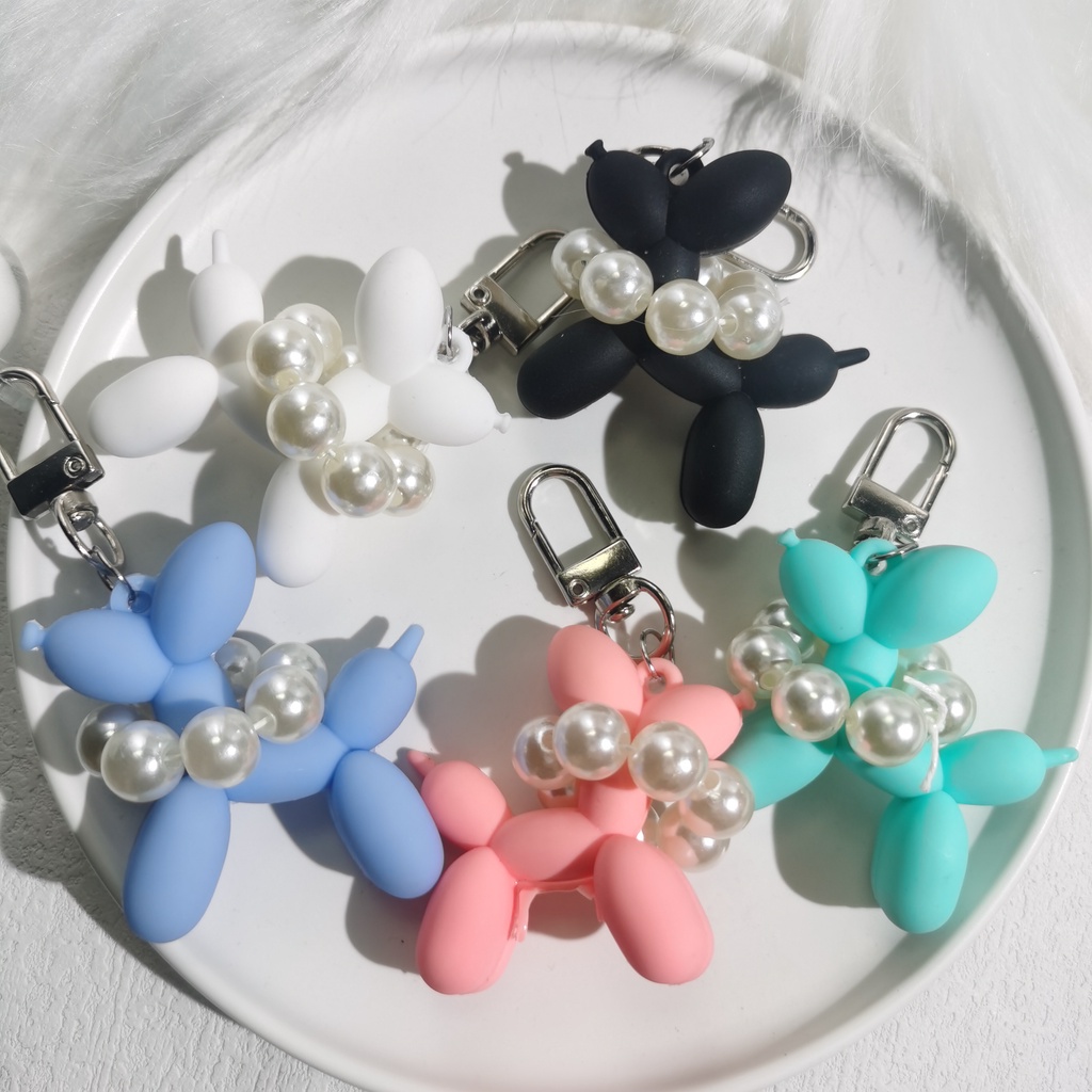 Ốp Bảo Vệ Hộp Đựng Tai Nghe Airpods Hình Chú Chó Và Bong Bóng Đính Ngọc Trai Xinh Xắn