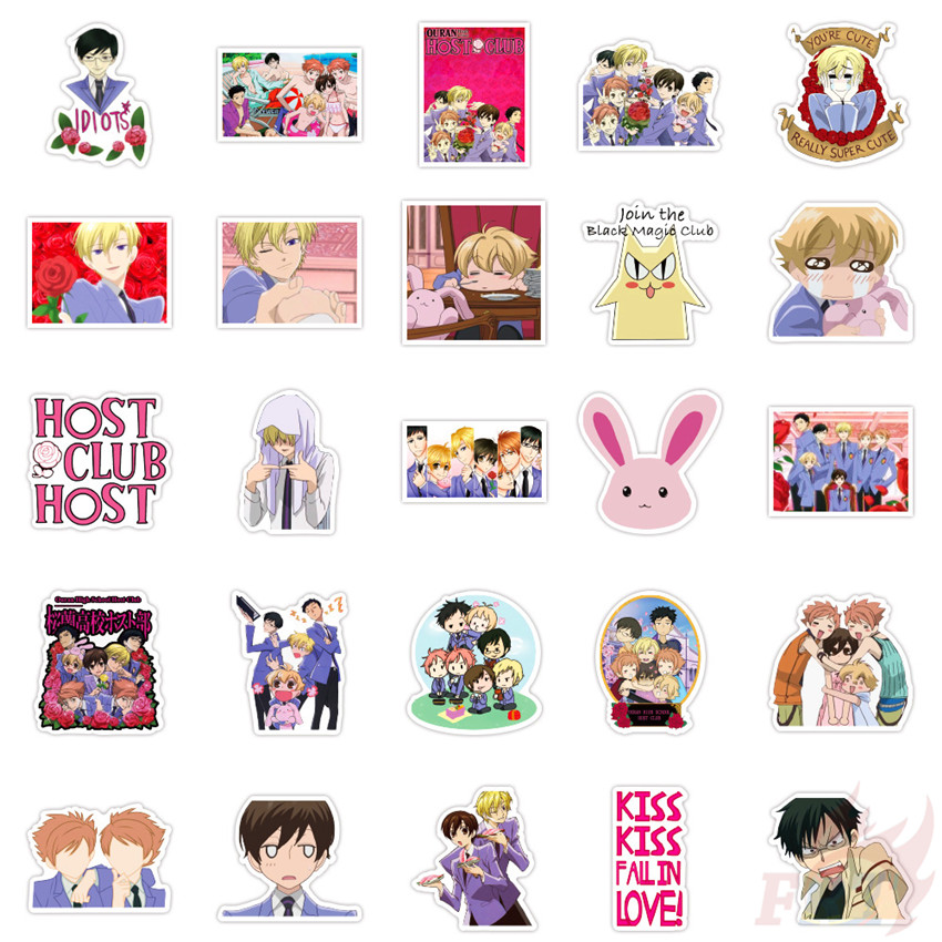 Set 100 miếng dán phong cách anime Ouran High School Host Club Series A - Fujioka Haruhi thời trang hỗn hợp DIY