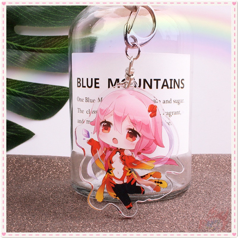 Móc khóa acrylic 2 mặt in hình hoạt hình Yuzuriha Inori - Guilty Crown