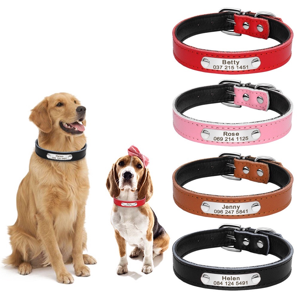 Da cá nhân hóa cho chó Cổ áo và Thắt cho Thú cưng Mèo Khắc tên tùy chỉnh Thẻ ID Cún con Mềm mại