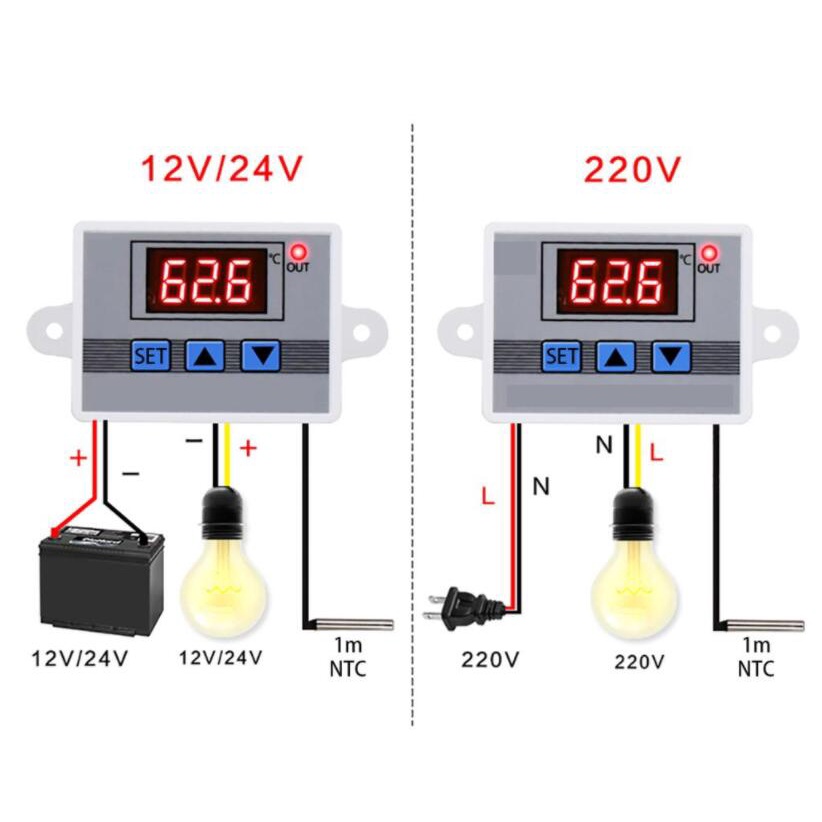 Đầu Điều Khiển Nhiệt Độ Có Màn Hình Lcd Xh-W3002 Dc 12v 10a 12v 24v 220v