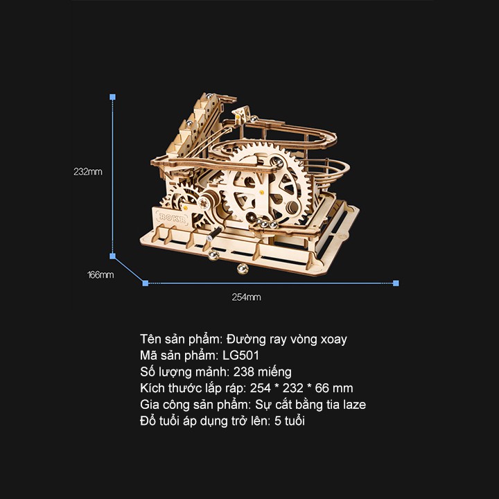 [FREESHIP❤️] Đồ Chơi Mô Hình Gỗ Xếp Hình Lắp Ráp 3D Marble Run Parkour Big Tunnel Đường Trượt Bi Lăn Dốc Xoáy Cao Cấp