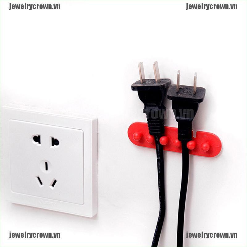 [Crown]2pcs Wall Adhesive Power Plug Holder key Hanger Hook electric wire Receiving Fixed Line Card [VN]