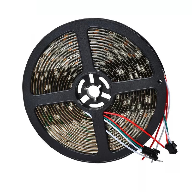 1 đèn LED STRIP WS2812B RGB 5050 INDIVIDUAL ADRESSABLE 300 150 5M IP30 WS2812 5VOLT lớn