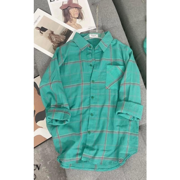 LOVI SHOP Áo sơ mi caro 1 túi nhiều màu vải mỏng Lovi