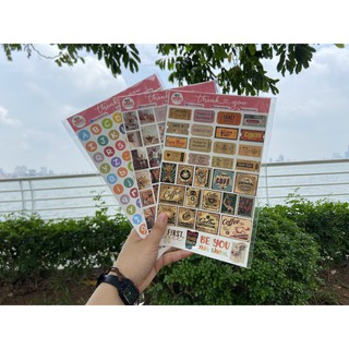 BÌA STICKER TEM VINTAGE 34 MIẾNG