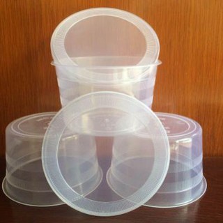 50 Hộp nhựa dùng 1 lần  đựng chè, đựng phở - Hộp nhựa trong suốt đựng thức ăn nhỏ gọn tiện dụng dùng 1 lần