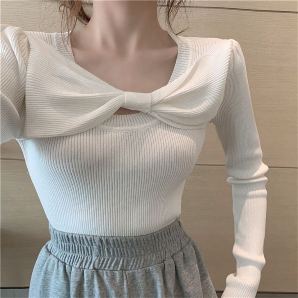 COZOK Áo Len Tay Dài Dáng Ôm Thời Trang Dễ Phối Đồ Cho Nữ