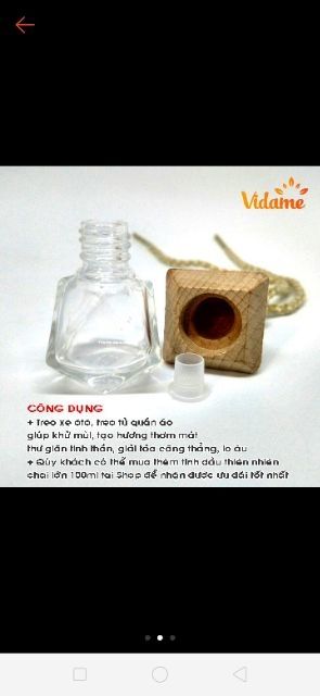 Vỏ Lọ đựng Tinh Dầu treo xe.treo tủ ...Dây Kim tuyến