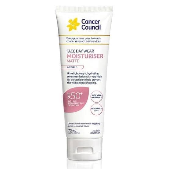 Kem chống nắng Cancer Council phổ rộng Face Daywear Moisturiser Invisible/ Water Resistant SPF50+ - 50ml/75ml - Từ Hảo