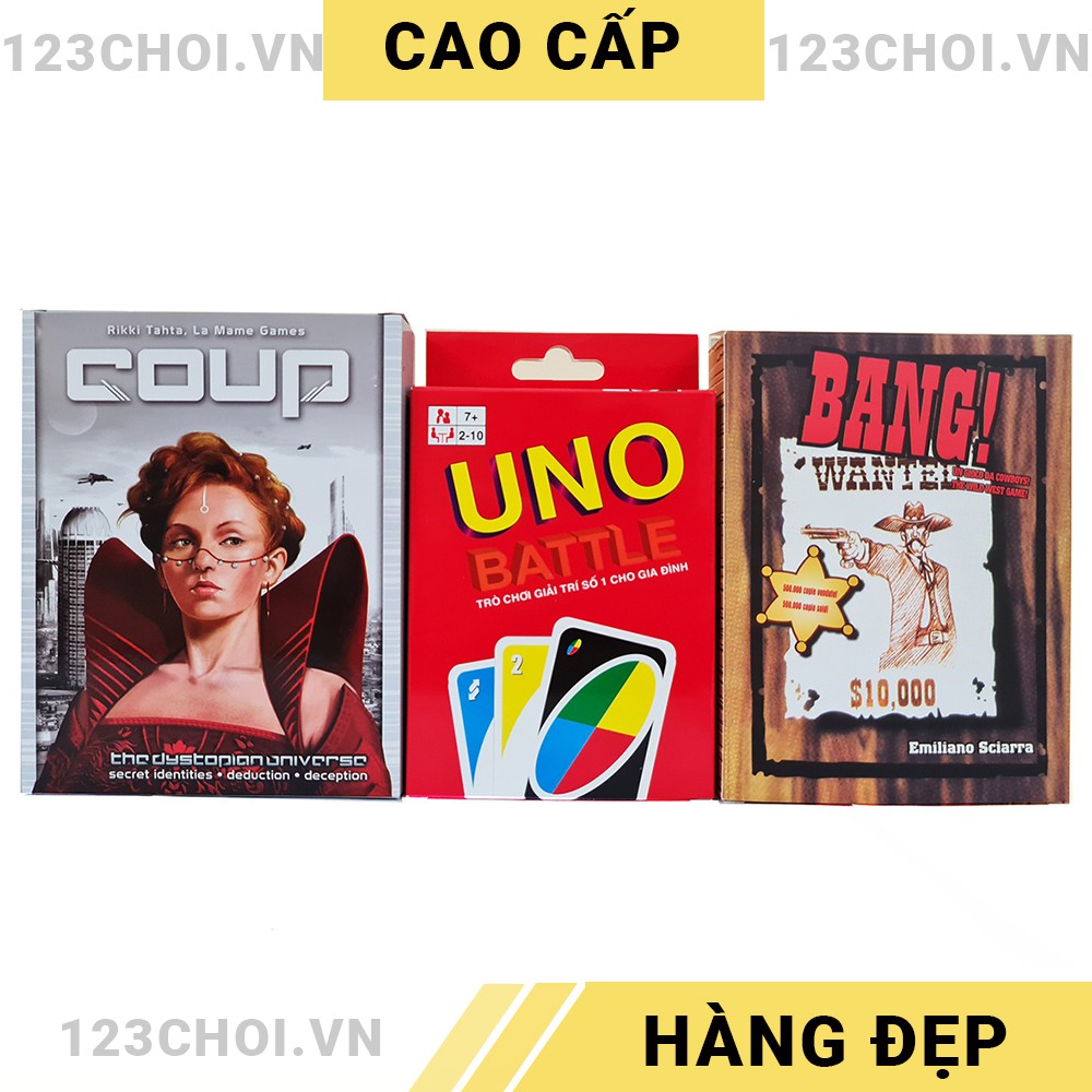 [COMBO 3 IN 1] Trò chơi thẻ bài Việt hóa Bang 103 lá + Coup 52 lá + UNO 108 lá