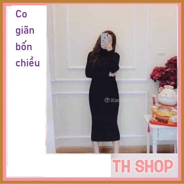 Váy Len Tăm Cổ Lọ Dáng Dài Body Cho Nữ Siêu Sang