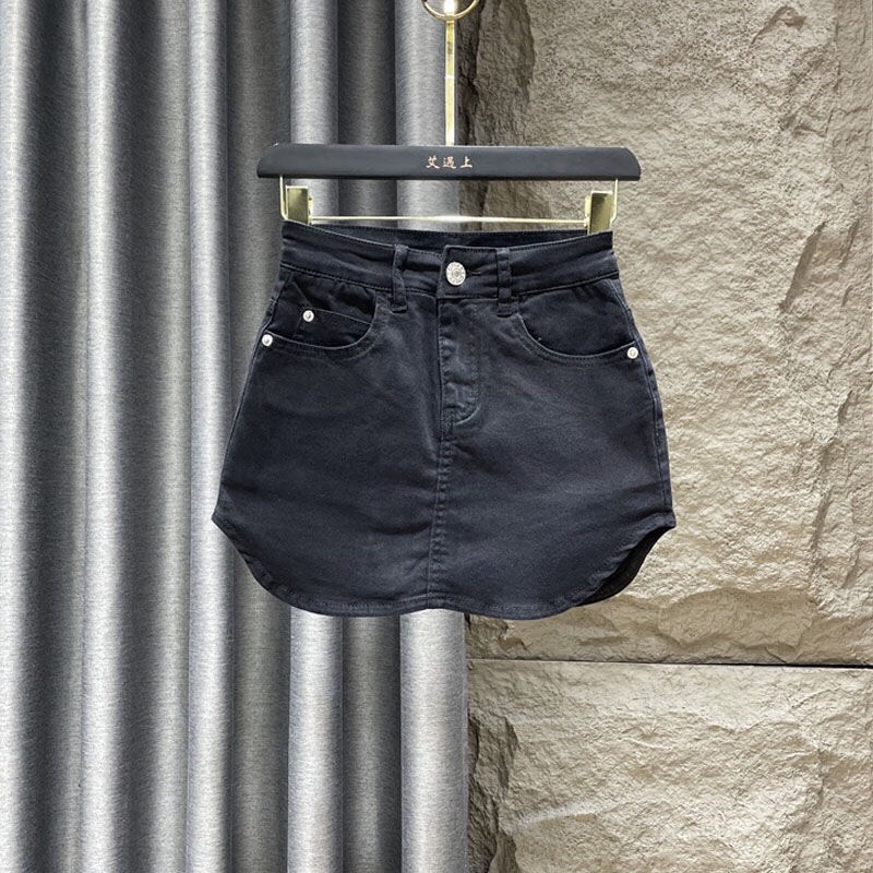 Chân Váy Jean - Chân Váy Jean Ngắn Lưng Cao Phong Cách Quyến Rũ Cho Nàng
