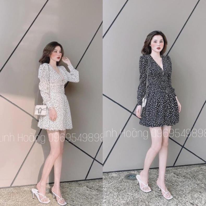 bộ thời trang VNU136 - VÁY JUM HOA CÚC NHÍ LI EO CỔ TIM 👗 ༷