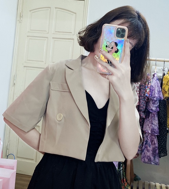 Set Vest váy xẻ ngực