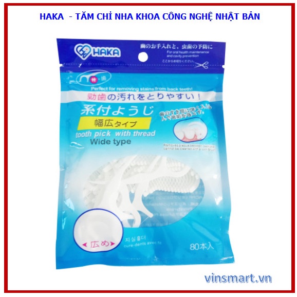 Tăm chỉ nha khoa Nhật Bản Sunny,Haka, Gemmi gói 80 que, chăm sóc răng miệng