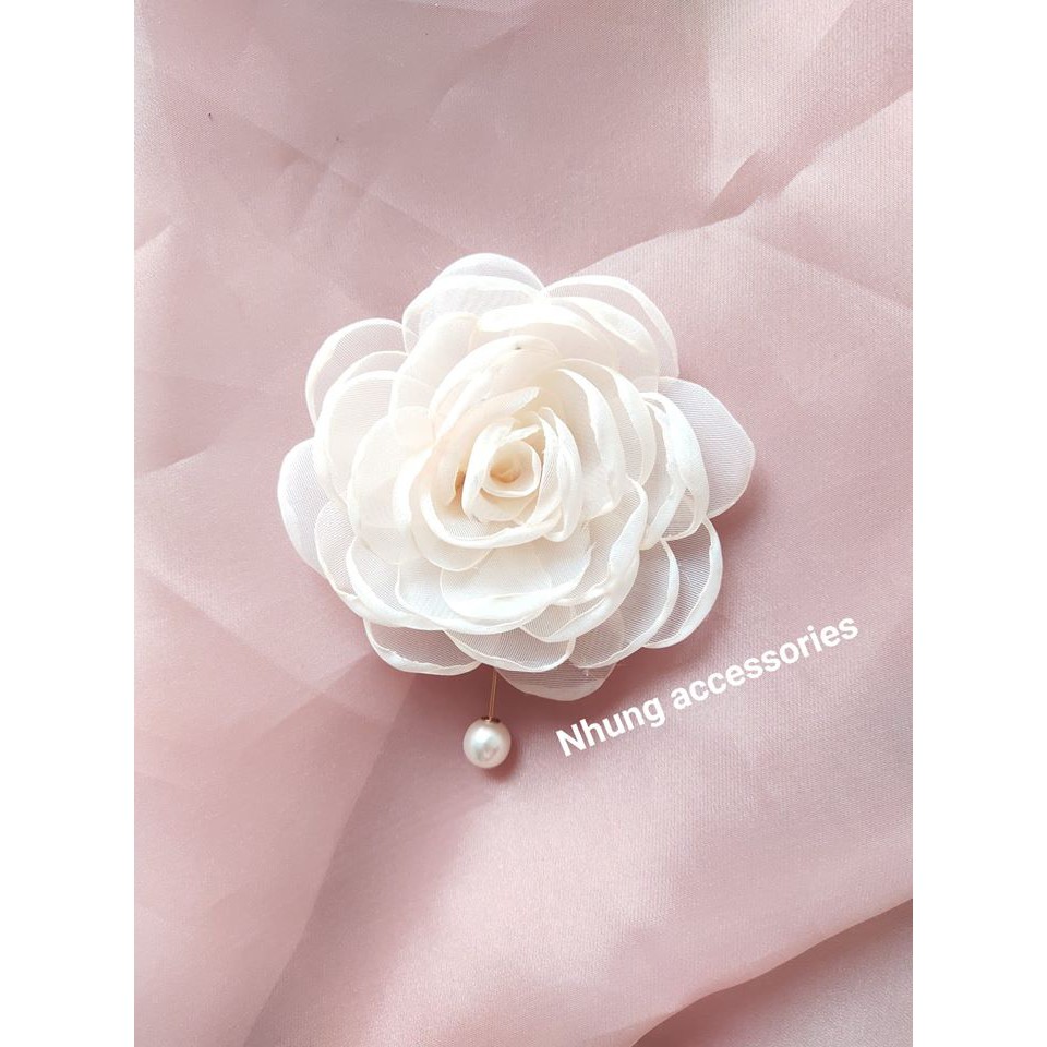 - Vải làm hoa cài áo - Vải voan Hàn cao cấp tơ organza - 1m