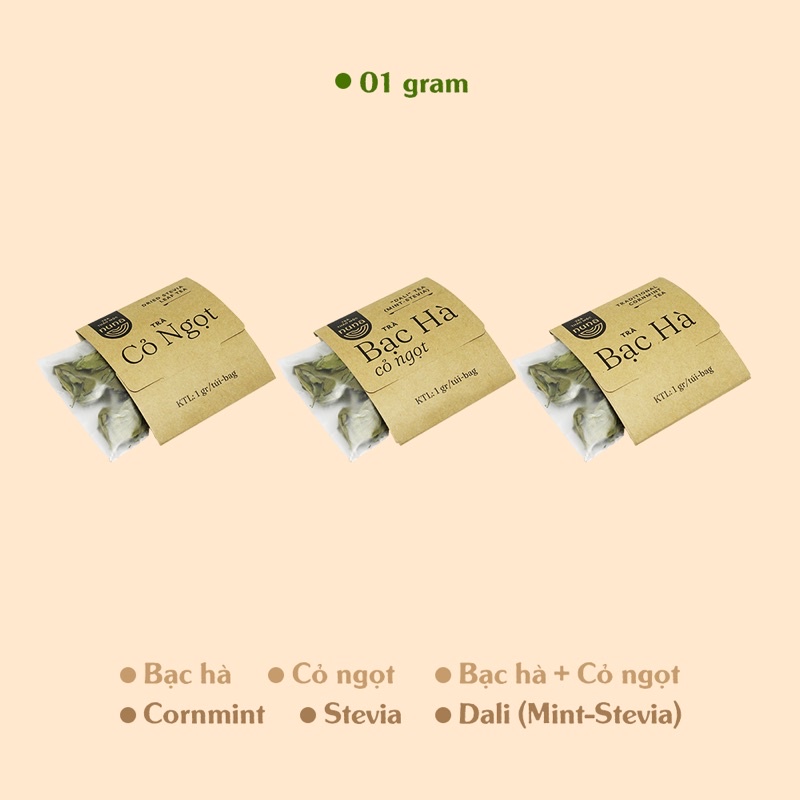 COMBO 3 gói 1G Trà Bạc Hà Cỏ Ngọt dùng thử, thức uống giải nhiệt, the mát, hỗ trợ điều vị, giúp tỉnh táo