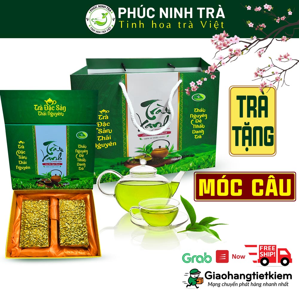 Hộp Tặng Trà Móc Câu Cao Cấp - Hộp quà biếu - Chè Tân Cương Thái Nguyên Chính Hãng