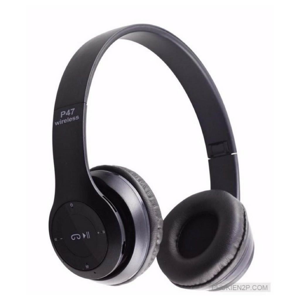 Tai nghe bluetooth cao cấp P47 có khe cắm thẻ nhớ và gấp lại tiện lợi âm thanh cực chất