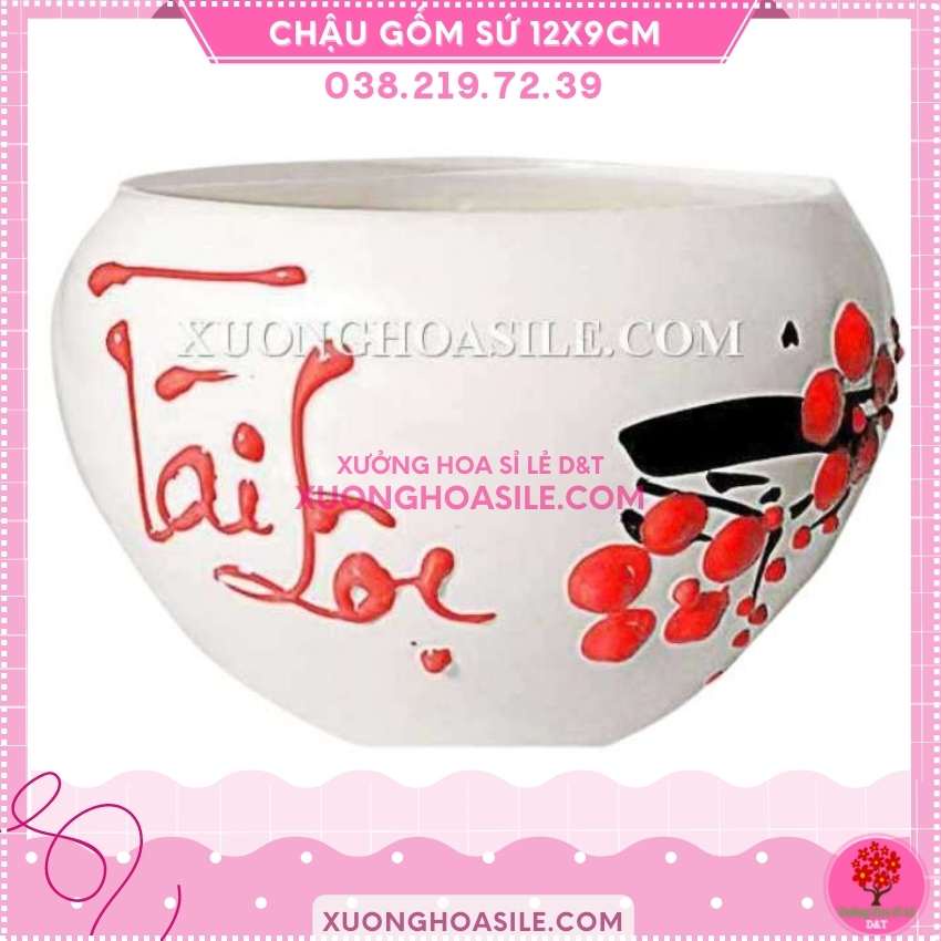 CHẬU GỐM SỨ HOA VĂN TÀI LỘC