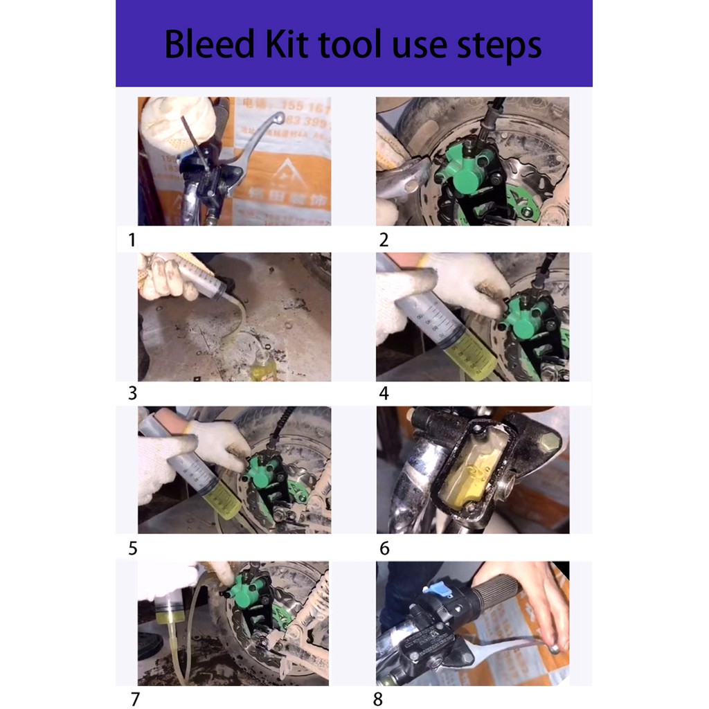 Phanh xe máy calibre gas bleed syringe tool cho phanh đĩa thủy lực phổ biến cho honda yamaha kawasaki suzuki