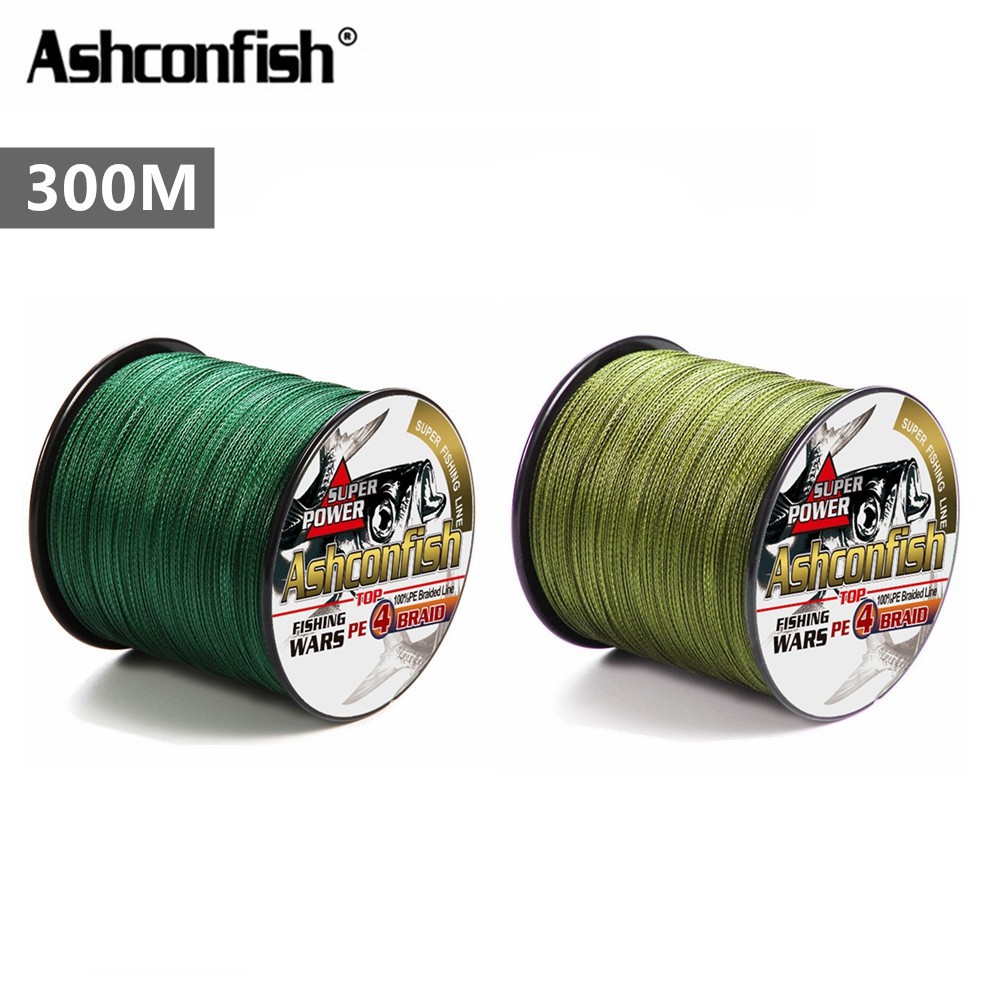 Ashconfish 4 Sợi 300M Cuộn Dây Câu Bện Cá Bằng X4 PE Siêu Bền Siêu Chắc ĐỦ SIZE Màu Xanh Lá