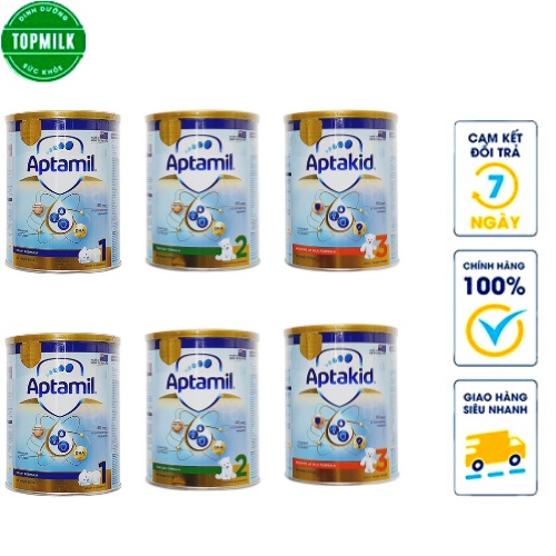 Sỉ 1 thùng (3 hộp) Aptamil Newzealand số 1, 2, 3 hộp 900g