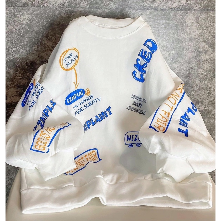 Áo Sweater Dài Tay Unisex In Hình SIÊU HÓT🔥Áo Nỉ Thụng Tay Phồng (Hàng Sẵn, Ảnh Thật) | BigBuy360 - bigbuy360.vn