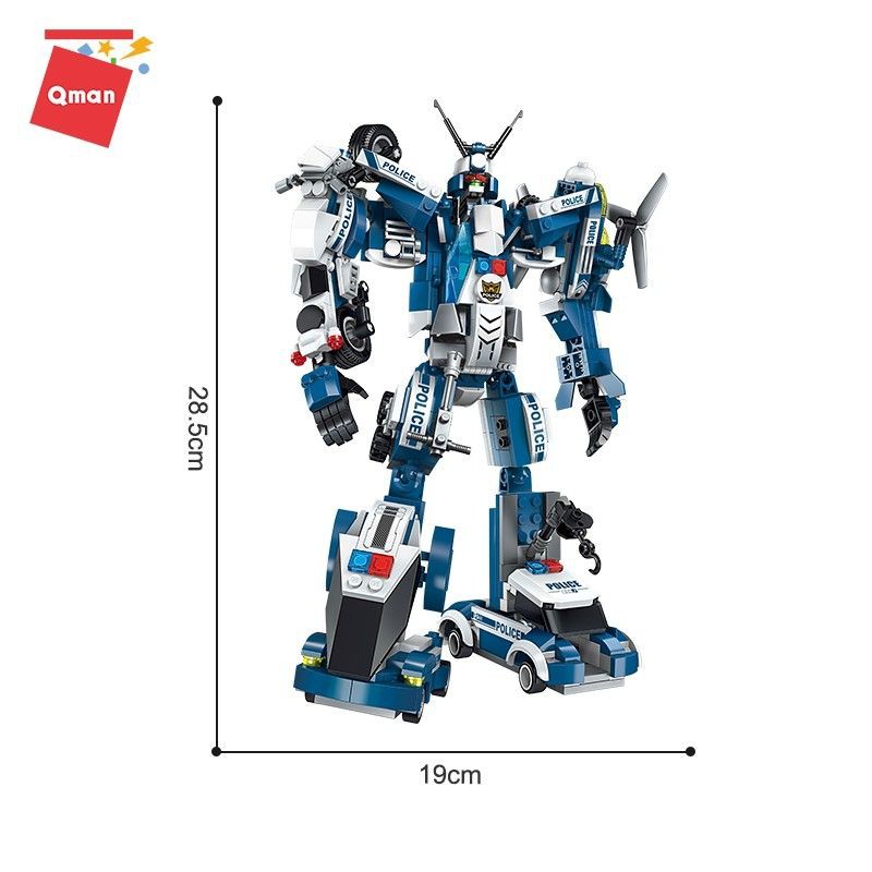 Bộ xếp hình lắp ráp Qman mô hình robot cảnh sát 1407