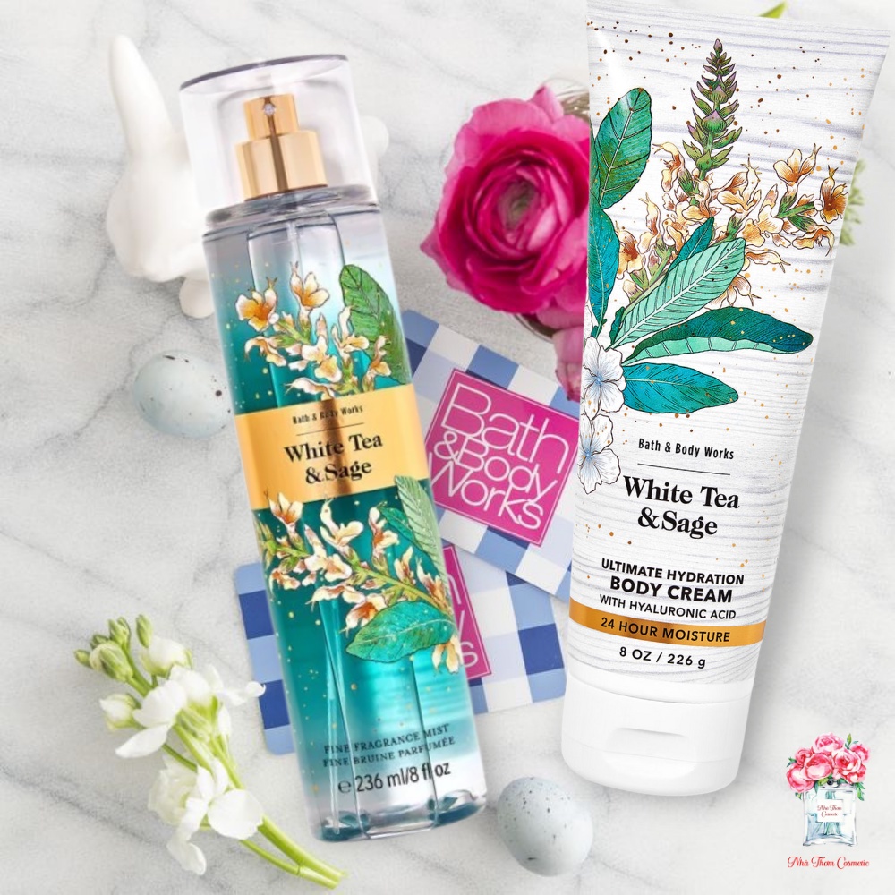 Xịt Toàn Thân Bath & Body Works White Tea & Sage Fine Fragrance Mist Hương Thơm Thanh Lịch Nhẹ Nhàng 236ml