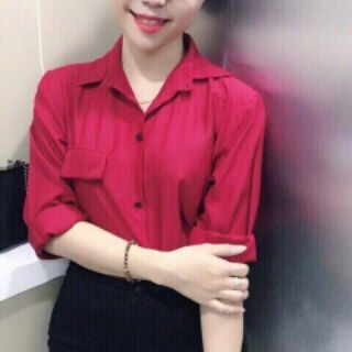 Áo sơmi vải kate lụa