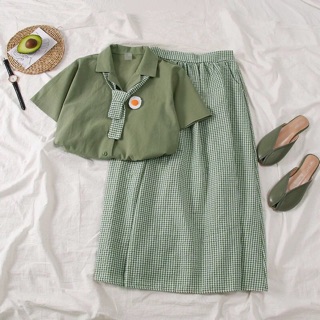 [Hàng sẵn][Ảnh thật]Set áo váy ulzzang