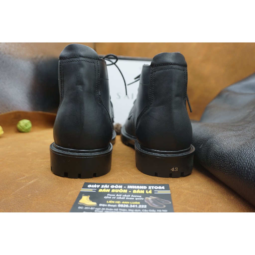 {RẺ NHẤT SHOPEE} Giày da nam buộc dây Tăng chiều cao 6,5cm ,boot nam