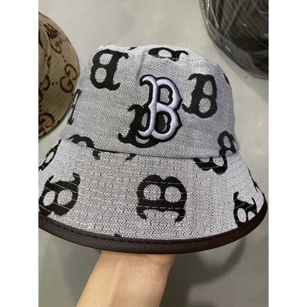 Nón bucket nam nữ, bo cụp thêu chữ B unisex thời trang