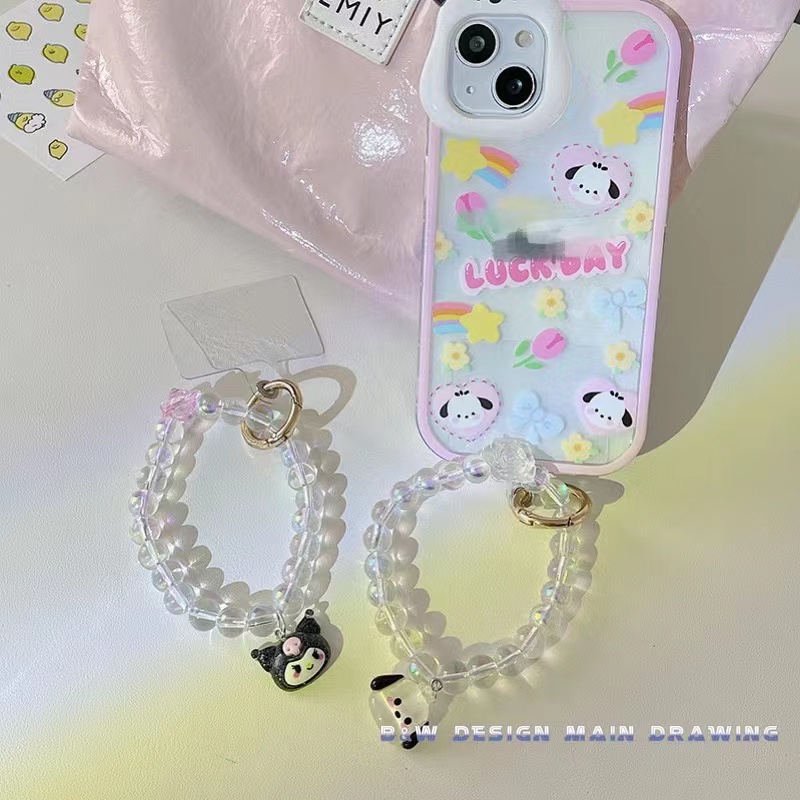 Dây Đeo Điện Thoại Dạng Chuỗi Hạt Sanrio Thông Dụng Thời Trang kpop
