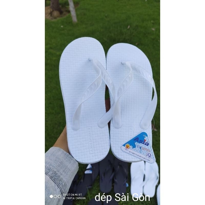 Dép tông nam nữ asia siêu bền, dép kẹp nam nữ asia hai màu đen trắng, có ảnh thật
