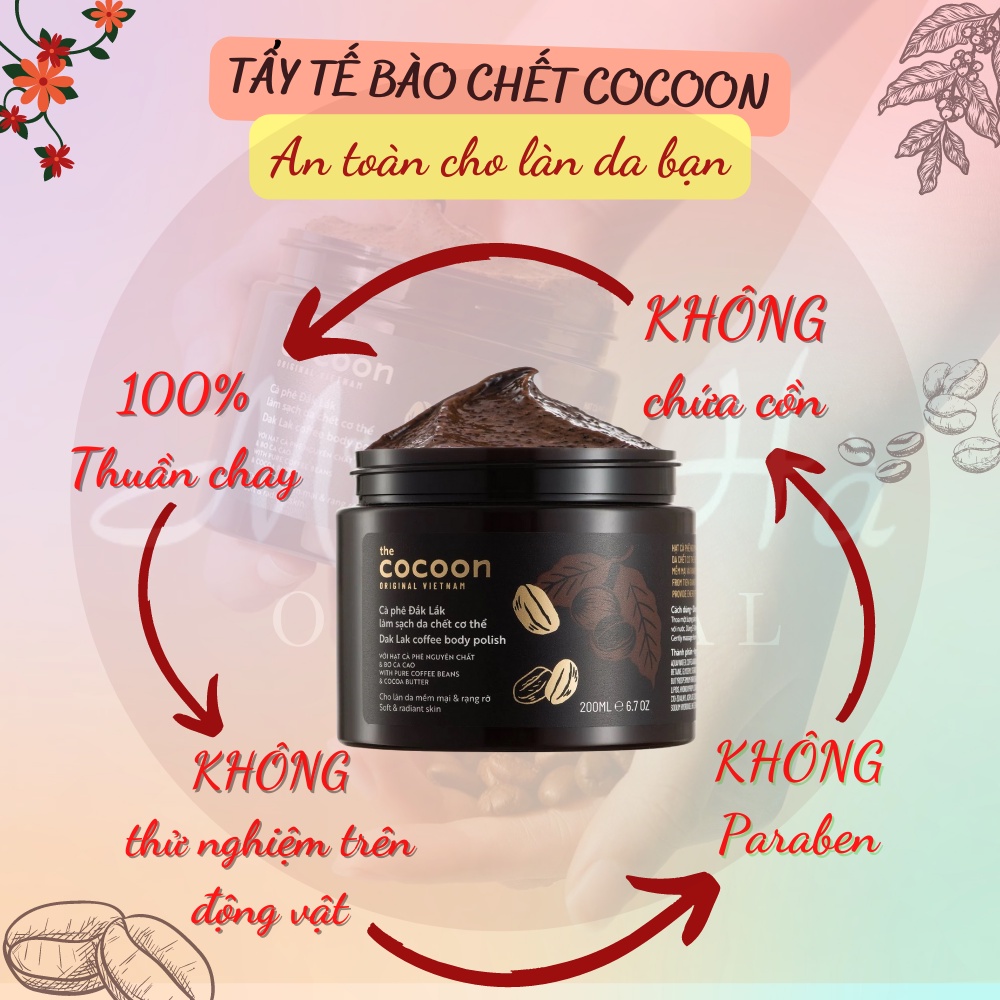 Tẩy tế bào chết toàn thân cà phê Cocoon Dak Lak Coffee Body Polish 200ml | BigBuy360 - bigbuy360.vn