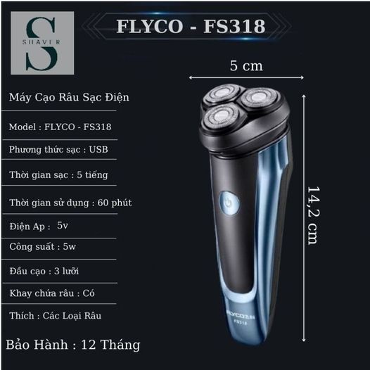 Combo máy cạo râu FLYCO FS 318 và Máy tỉa lông mũi thông minh Xpreen AE3803