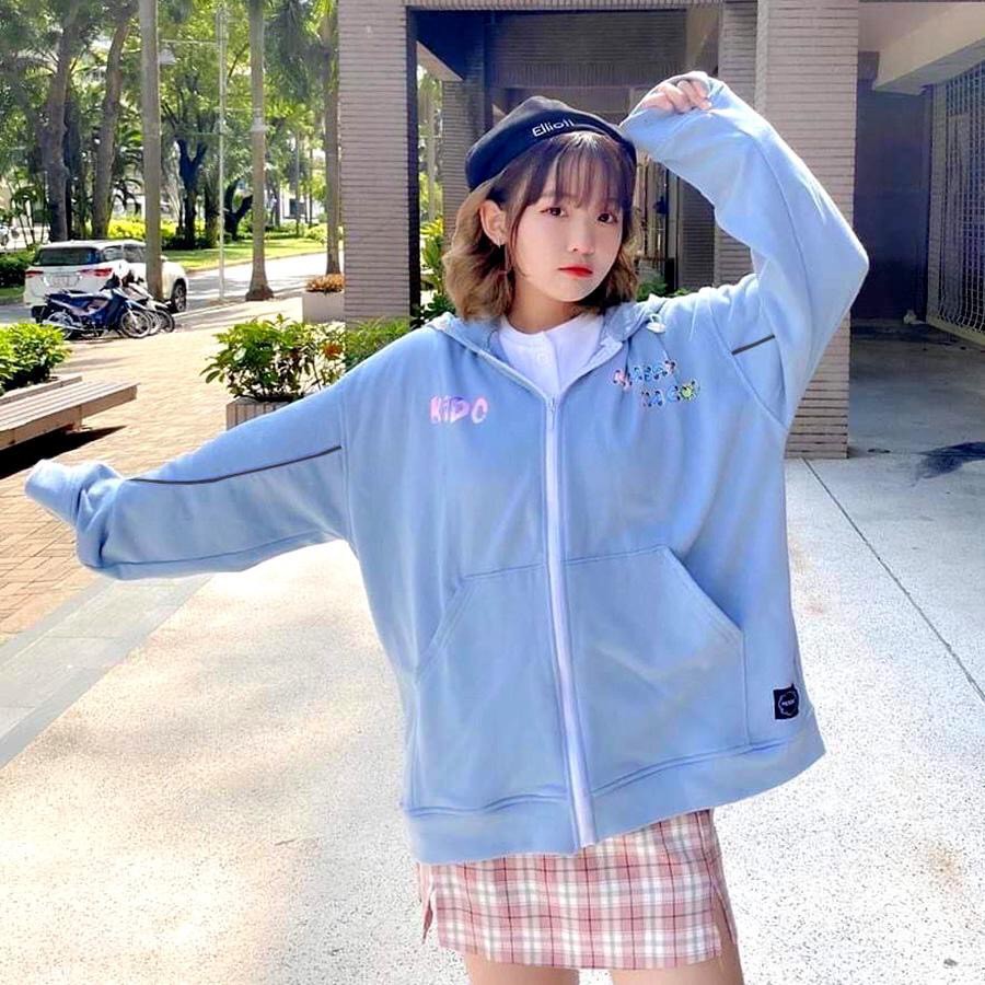 Áo khoác nữ Hoodie form rộng Khóa Dây Kéo Chất Liệu Thun NỈ Ngoại - TP9006 | BigBuy360 - bigbuy360.vn