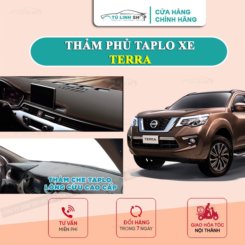 Thảm taplo TERRA 2019 bằng lông Cừu 3 lớp hoặc Da Cacbon