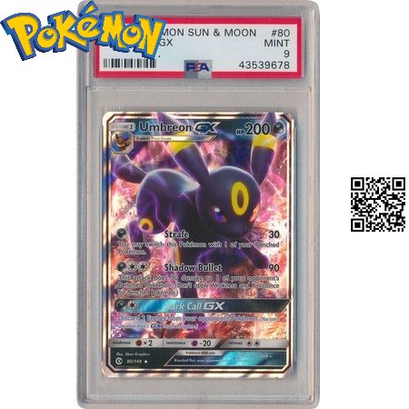 Bài pokemon Umbreon GX phản quang Trading card TẶNG Sleeves bọc bài 1459 D2 80-149